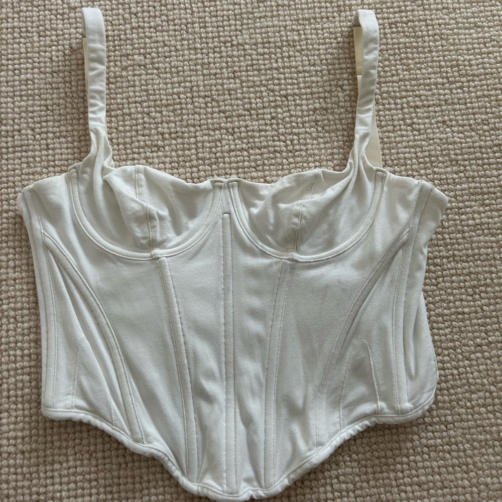 SKIMS White Corset Top